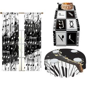 Musical notes print  kitchen set of 3